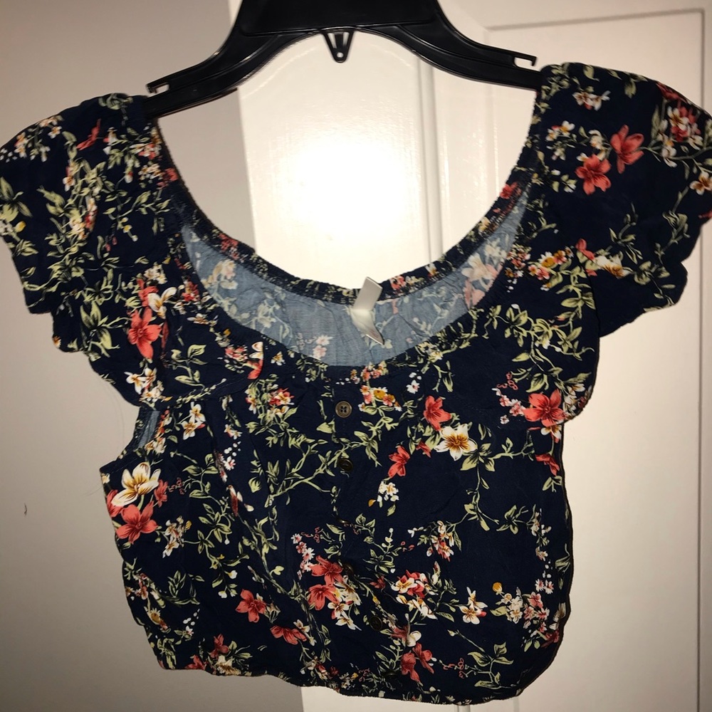 Off the shoulder floral blouse